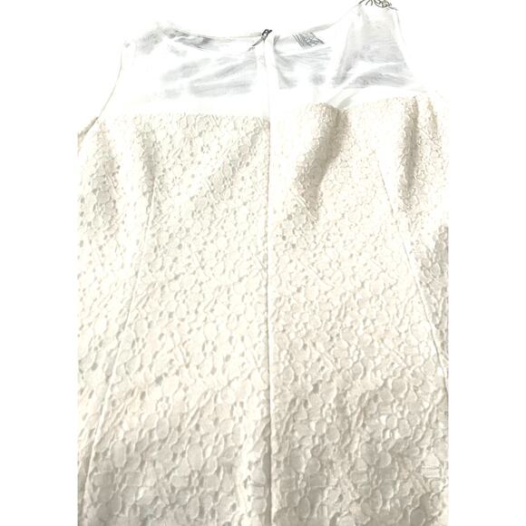 AMERICAN LIVING SLEEVELESS A-LINE MIDI DRESS, WOMENS-16-IVORY GOLDTONE LACE, NWT - Picture 6 of 12